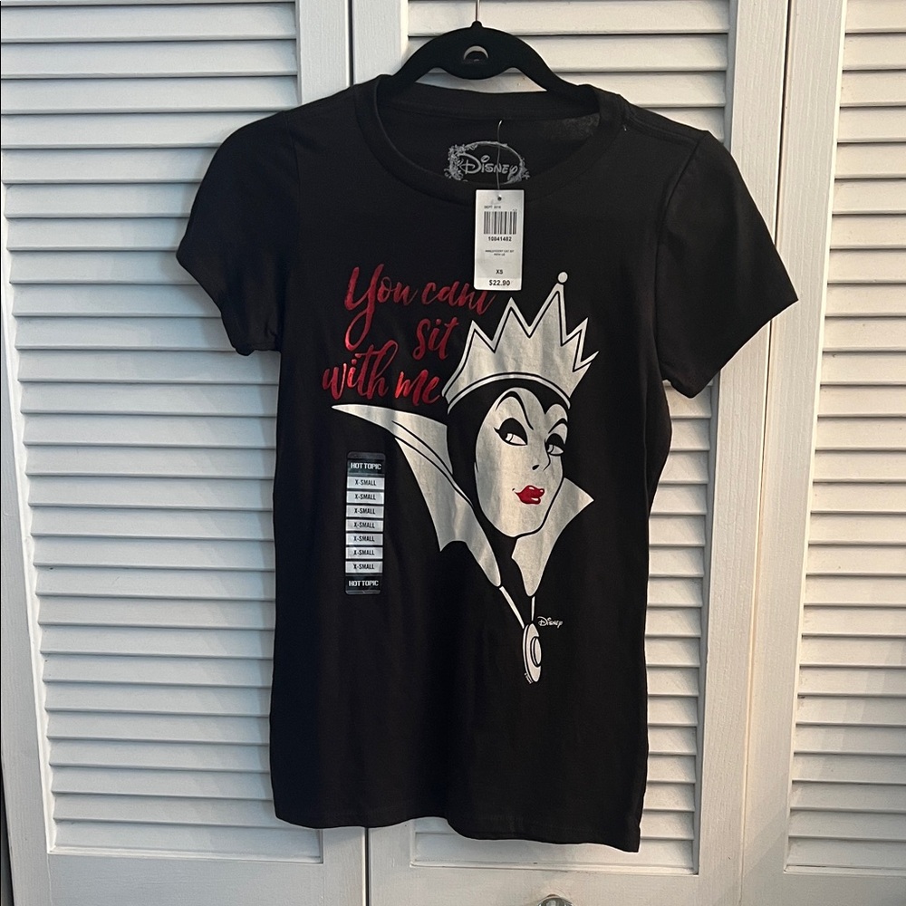 Disney Black Evil Queen Tee with Red Script